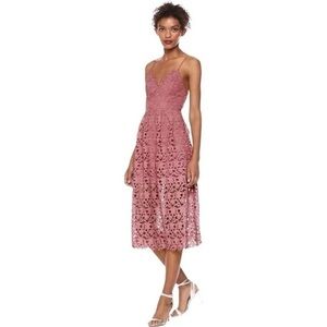 Astr Lace Midi Dress in Dusty Rose